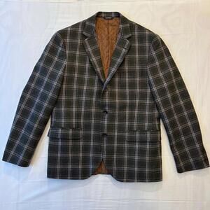 🍂 Brooks Brothers 1818 Milano Plaid Wool Quilted Sport Coat Blazer 43R Preppy